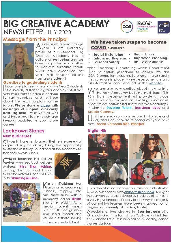 BCA Parents Newsletter - July 2020